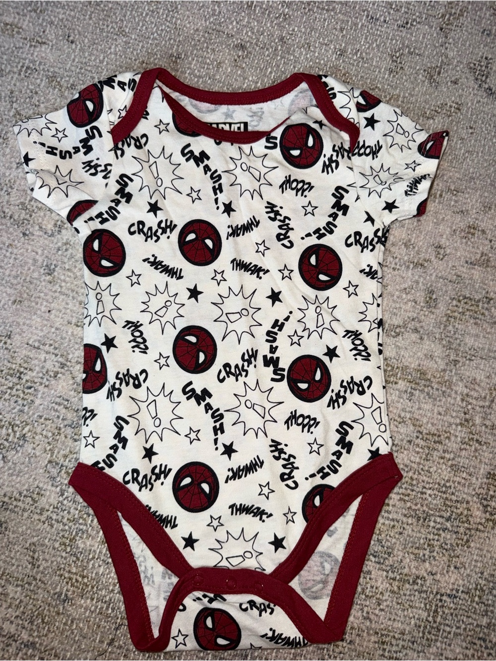 Marvel Red & White Spider-Man Graphic Baby Bodysuit